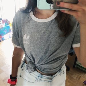 SOLD Adidas Originals Grey Three Stripe T-Shirt